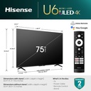Hisense 75 Inch Class U6K Series Quantum ULED 4K UHD Smart TV | 75U6K