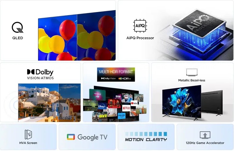 TCL P7K-UK QLED Direct LED 4K HDR Smart Google TV | 65P7K