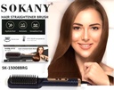 Sokany Hair Straightener Brush Black and Rose Gold | SK-15008BRG