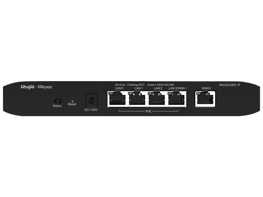 Reyee 5 Port Gigabit 2 WAN 4 PoE 54W Cloud Router | RG-EG105G-P