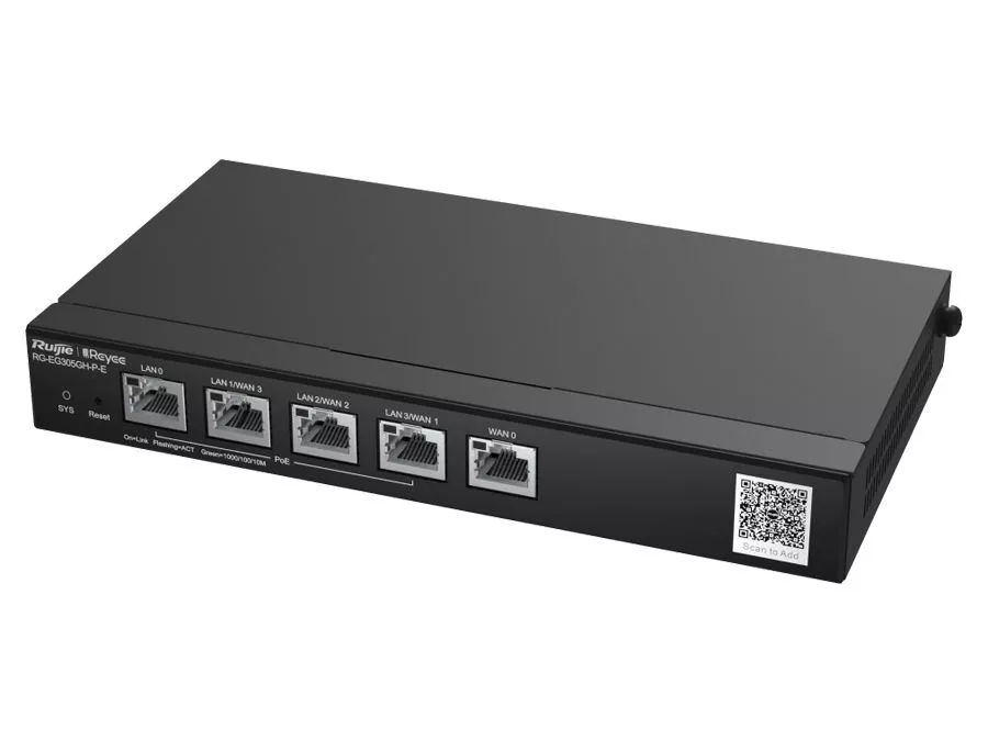 Reyee 5 Port Gigabit 4 WAN 4 PoE 60W Cloud Router | RG-EG305GH-P-E