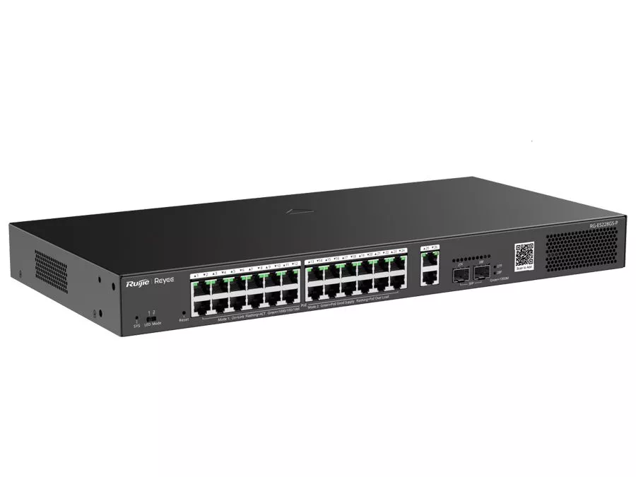 Reyee 26 Port Gigabit with 24 PoE 370W 2SFP Smart Managed Switch | RG-ES228GS-P