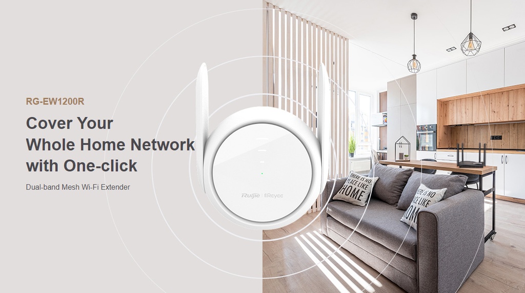 Reyee Dual Band AC 1200Mbps 4dBi Mesh Range Extender | RG-EW1200R