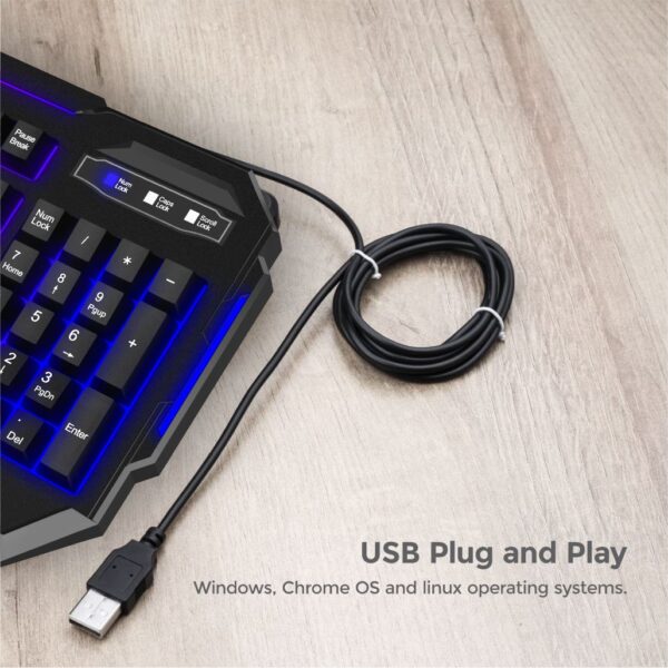 KG200 Slim Backlit Wired Gaming Keyboard