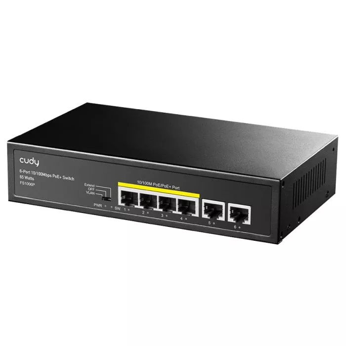 Cudy 6 Port Fast Ethernet 4 PoE 60W Switch | FS1006P