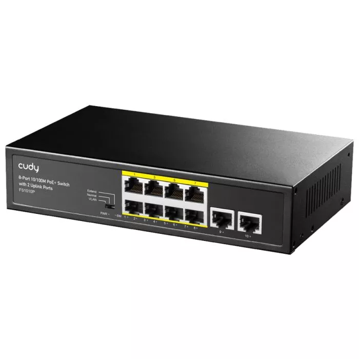 Cudy 10 Port Fast Ethernet 8 PoE 115W Switch | FS1010P