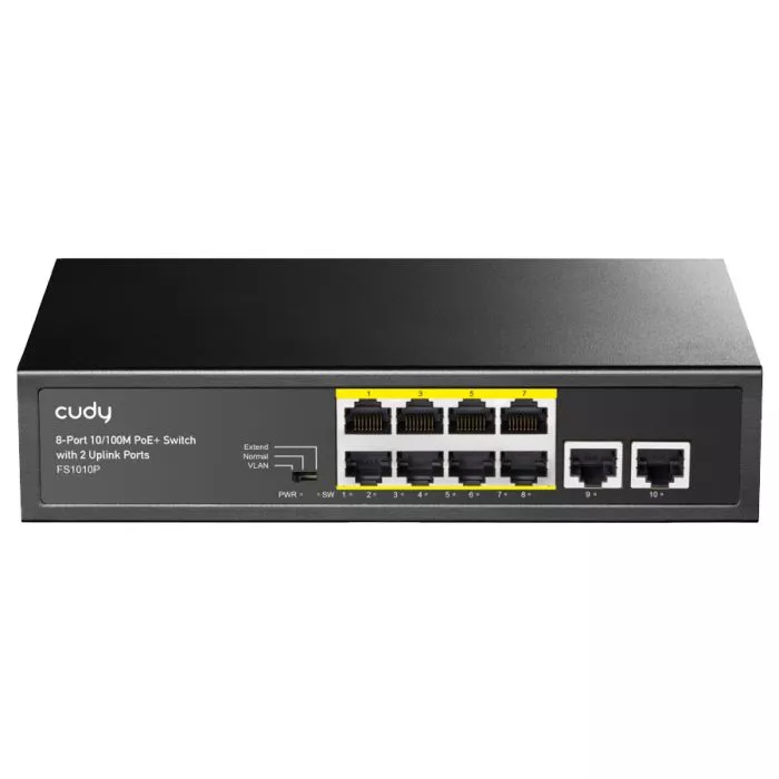 Cudy 8 Port Fast Ethernet PoE 115W 2 Gigabit Switch | FS1010PG