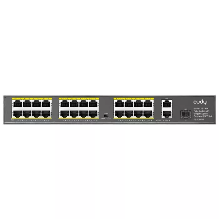 Cudy 24 Port Fast Ethernet PoE 290W 2 Gigabit 1SFP Switch | FS1026PS1