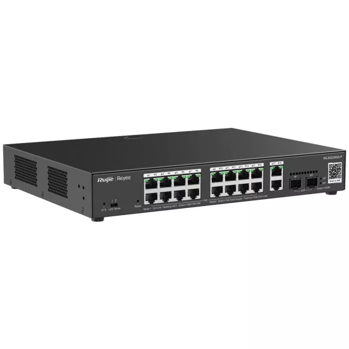 Reyee 18 Port Gigabit with 16 PoE 250W 2SFP Smart Managed Switch | RG-ES220GS-P