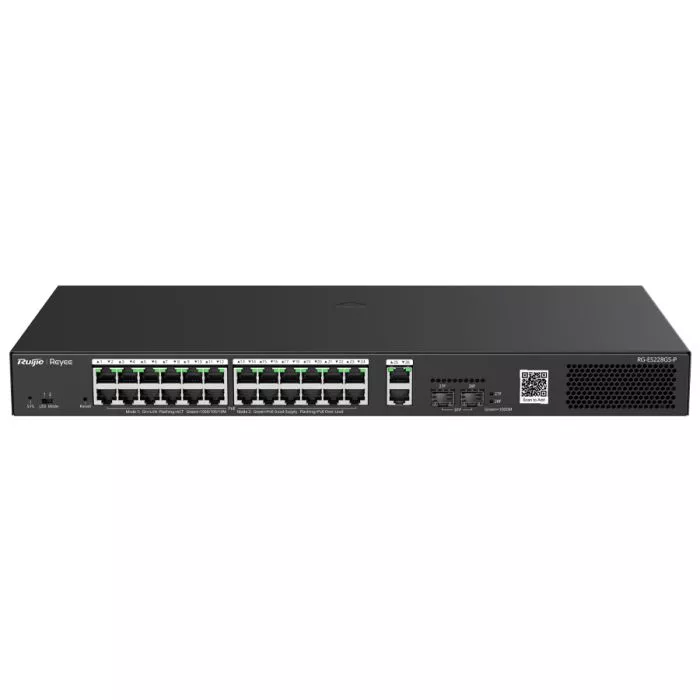 Reyee 26 Port Gigabit with 24 PoE 370W 2SFP Smart Managed Switch | RG-ES228GS-P