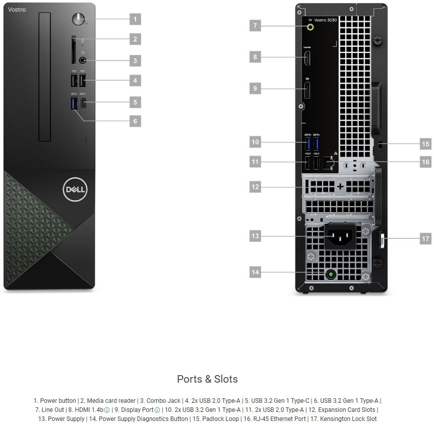 Dell Vostro 3030 Intel Core 12th Gen i5 Mini Tower PC | N6004VDT3030MTEMEA