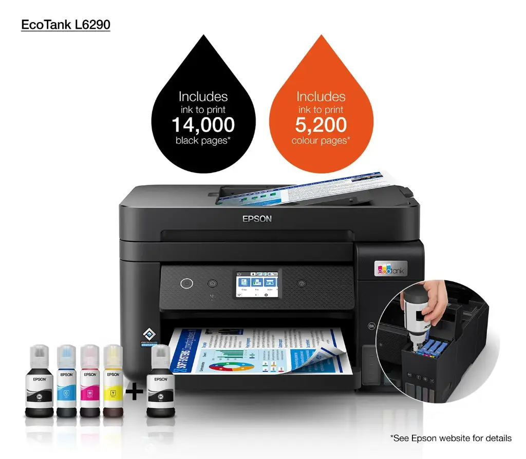 Epson EcoTank L6290 A4 Colour Multifunction Inkjet Printer | C11CJ60405SA