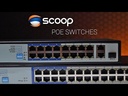 Scoop 16 Port Fast Ethernet AI PoE 150W 2 Gigabit 1SFP Switch