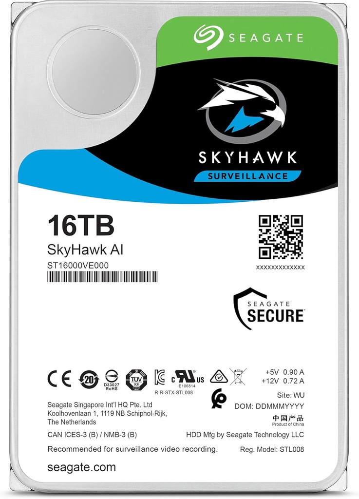 Seagate SkyHawk AI 16TB 256MB Cache 3.5 inch Internal | ST16000VE002