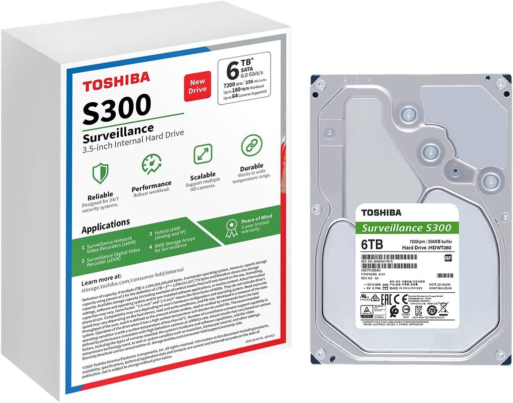 Toshiba S300 10TB Surveillance Hard Drive | HDETV10ZSA51F