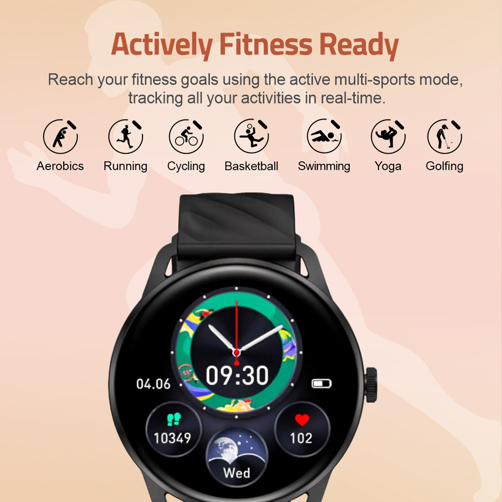MT410 Smart Watch 1.39” HD IPX68 with BT Calls Sports Black | A61541-B
