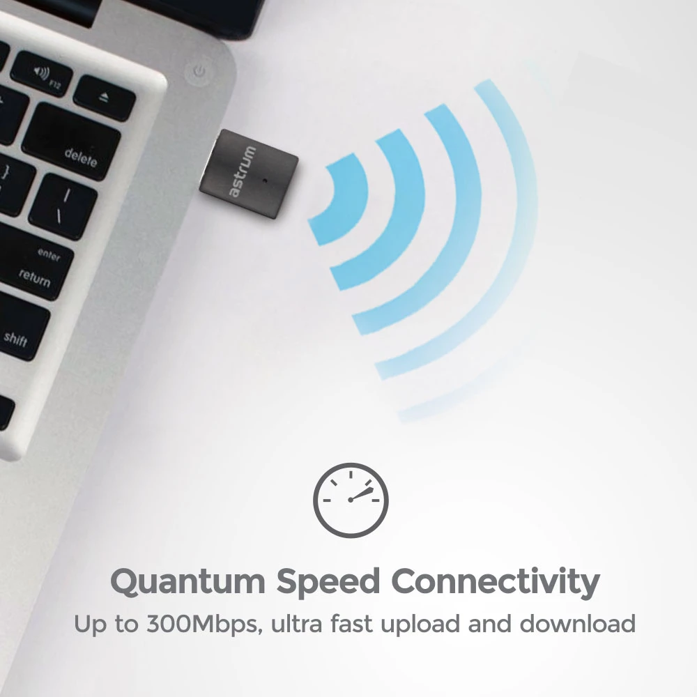 ASTRUM NA300 WIRELESS ADAPTER 300MBPS NANO BLACK |  A72030-B
