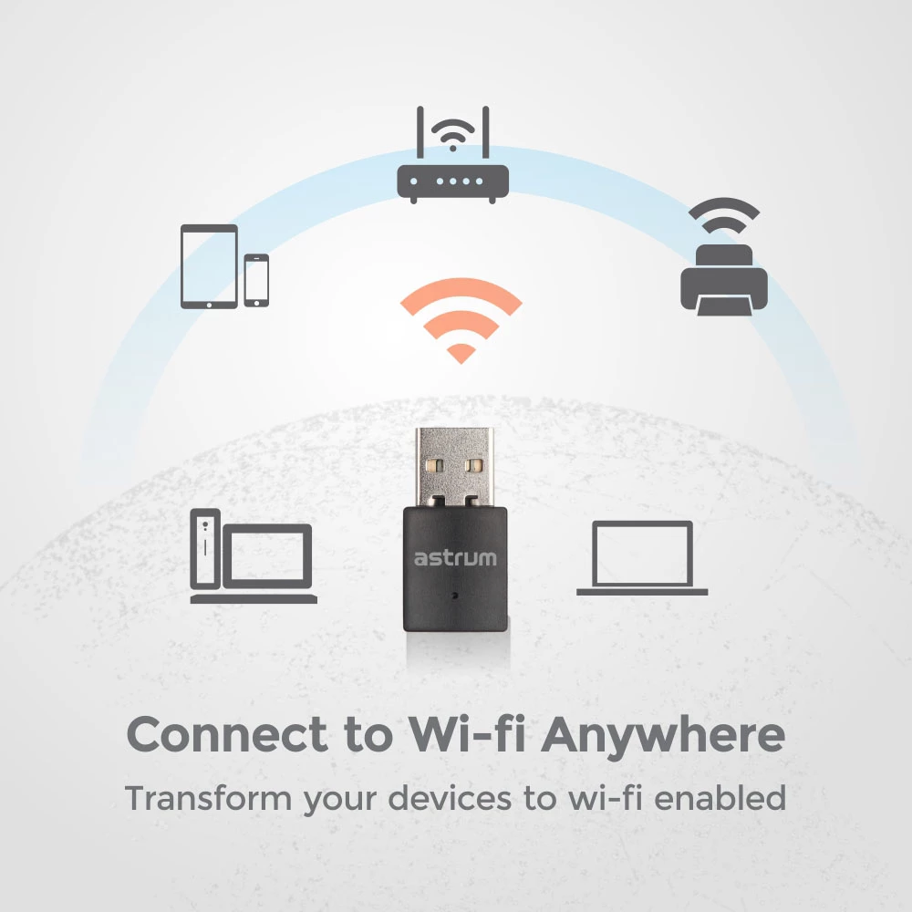 ASTRUM NA300 WIRELESS ADAPTER 300MBPS NANO BLACK |  A72030-B