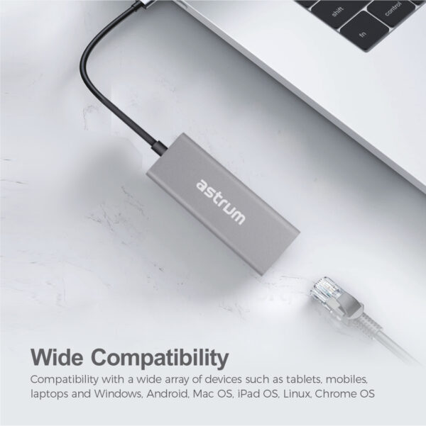 Astrum NA450 USB-C to Gigabit Ethernet LAN Converter | A72045-B