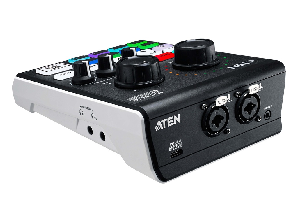 Aten Podcast AI Audio Mixer 6-Channel