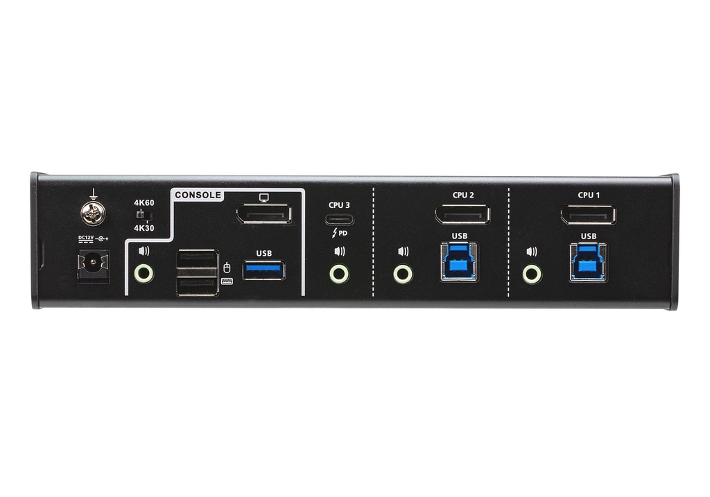 Aten USB-C 3-Port Display Port Hybrid KVMP Switch