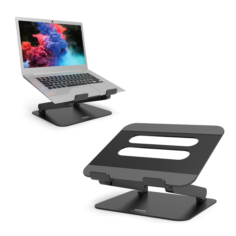 Port Black 15.6 Inch Aluminum Adjustable Notebook Stand SKU-PIM 901108 