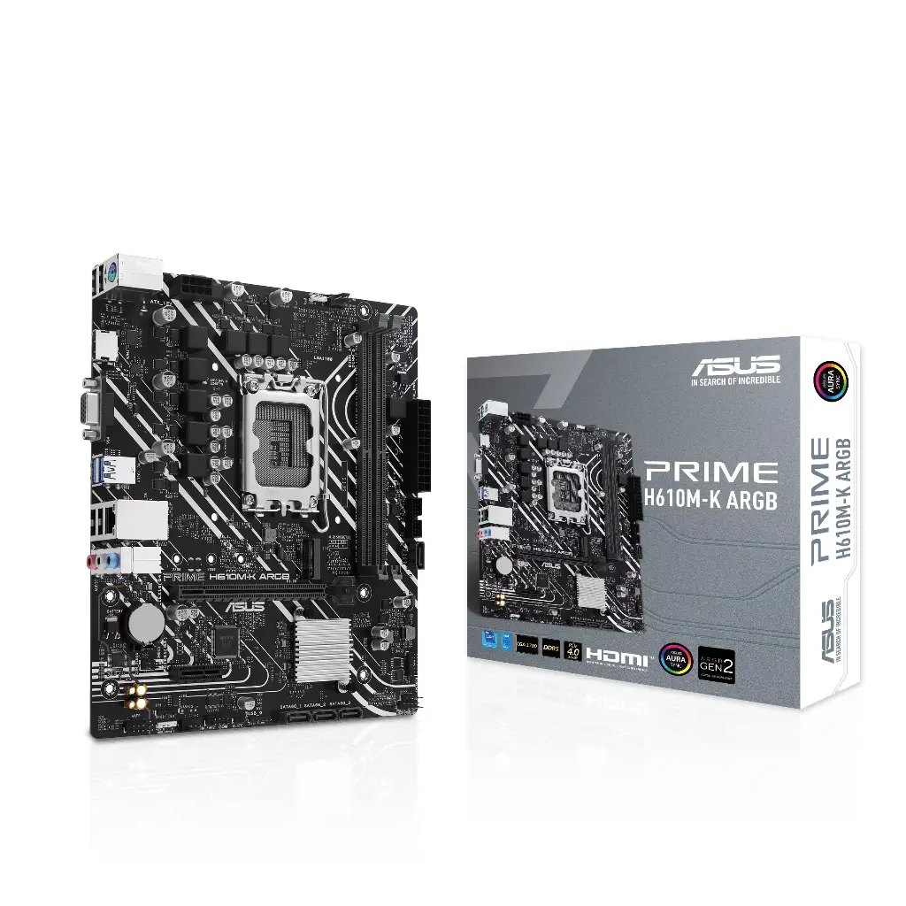 Asus H610 LGA1700 Micro-ATX 2X DDR5 Motherboard PRIME-H610M-K-ARGB 