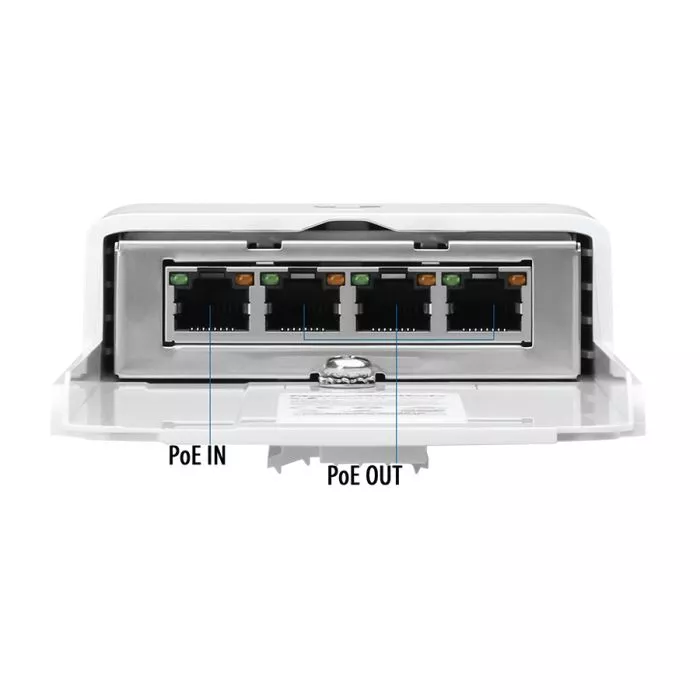 Ubiquiti NanoSwitch Outdoor 4 Port Gigabit with 3 POE Out | N-SW