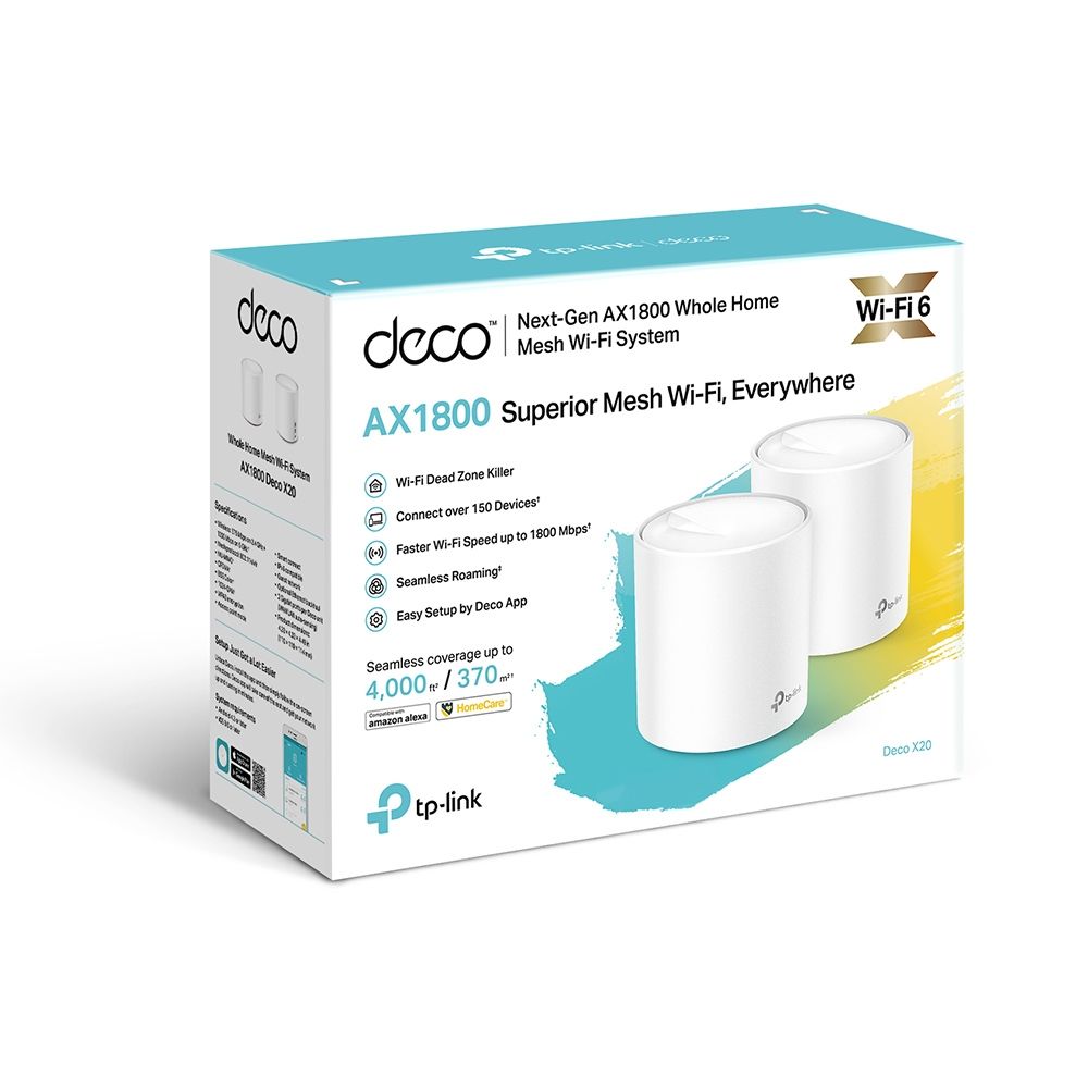 TP-Link Deco X20 Whole Home Mesh Wi-Fi 6 System DECO-X20-2-PACK