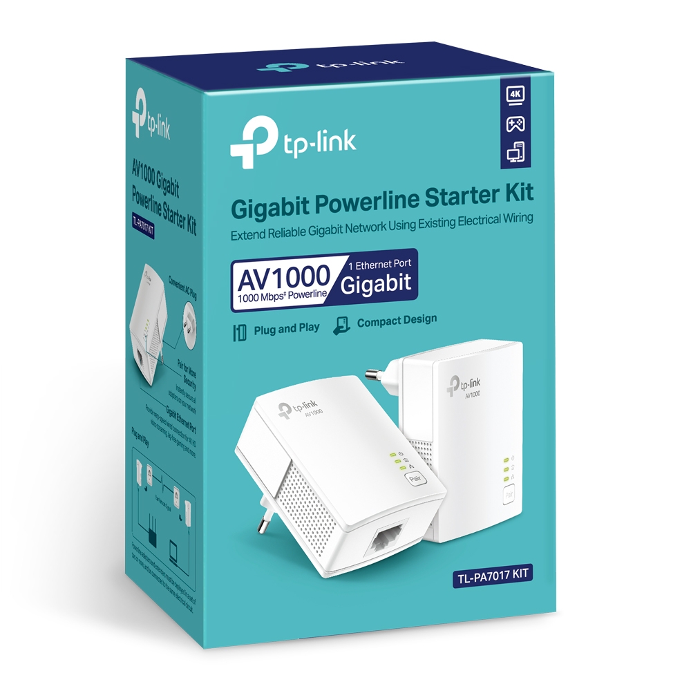 TP-Link AV1000 GIGABIT Powerline Adapter TL-PA7017-KIT 