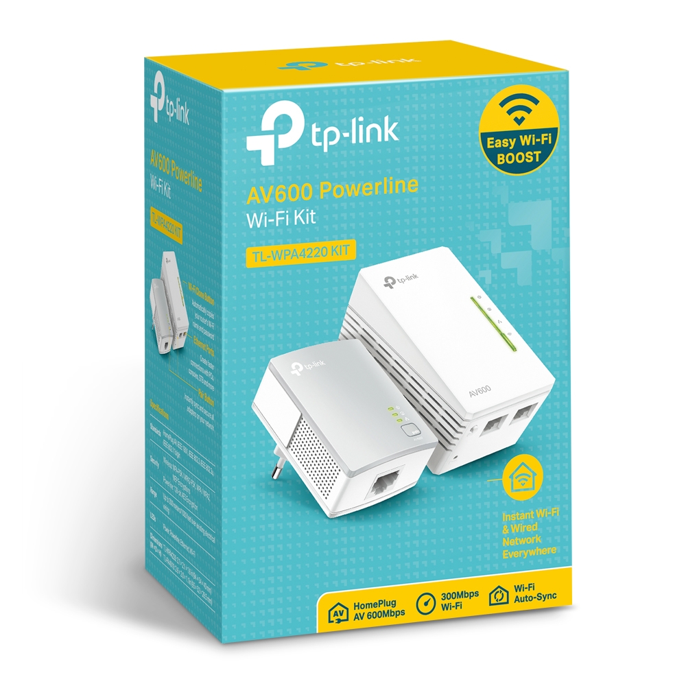 TP-Link 300mbps Av600 Wifi Powerline Extender Adapter TL-WPA4221-KIT 