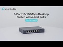 TP-Link 6 Port Unmanaged POE Desktop Switch TL-SF1006P