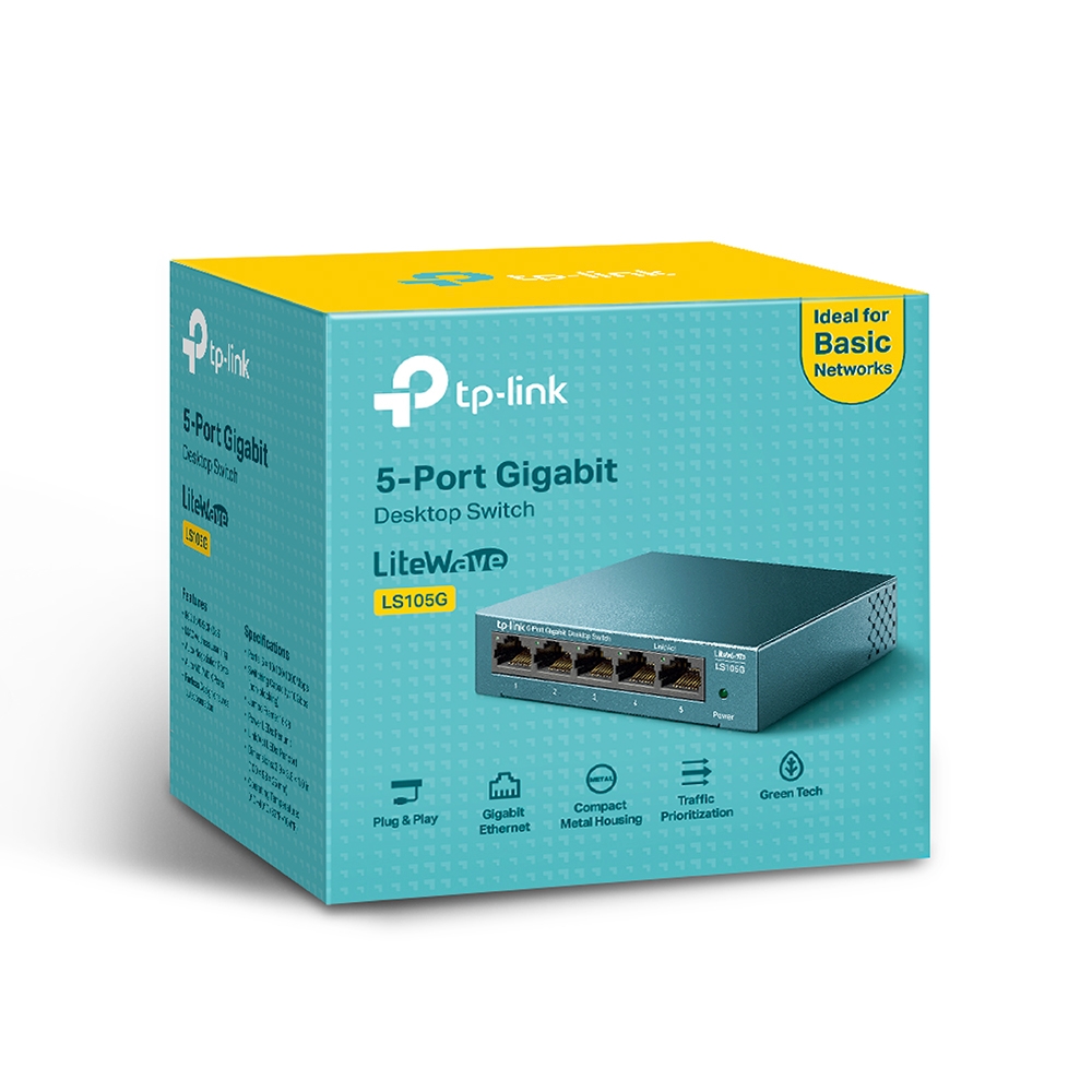 TP-Link 5 Port Gigabit Unmanaged Desktop Switch LS105G 