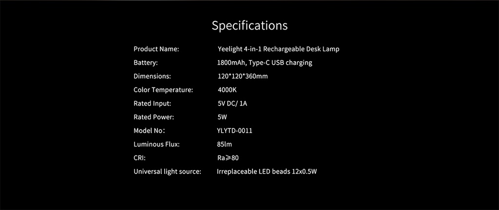 Yeelight 4-in-1 Rechargeable Desk Lamp