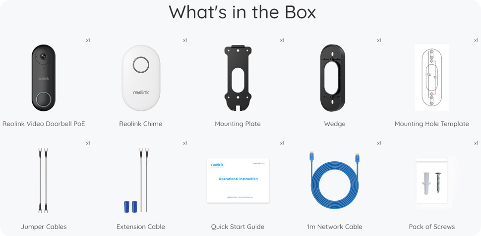 Reolink Smart 2K+ Wired PoE Video Doorbell with Chime