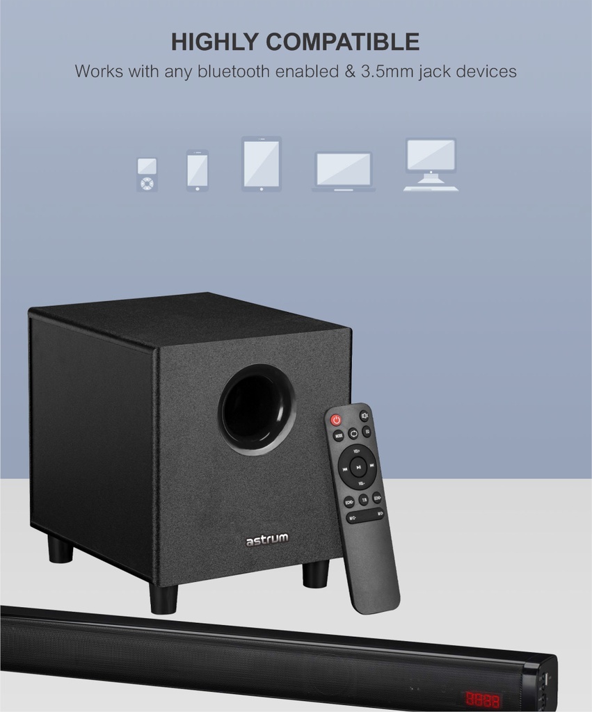 SM310 70W 2.1CH Multimedia Wireless Sound Bar