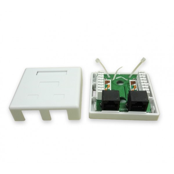 CAT5e Double Port Surface Mount Box