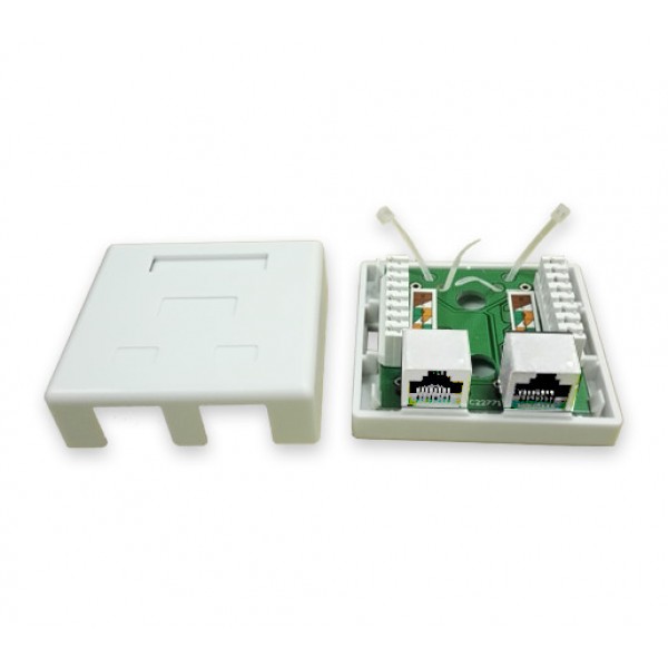 CAT5e Double Port Surface Mount Box