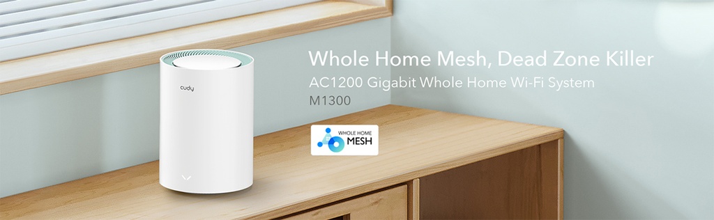 Cudy M1300 - WiFi5 AC1200 Gigabit Dual Band Mesh (1-Pack)