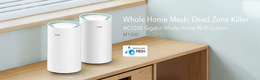 Cudy M1300 - WiFi5 AC1200 Gigabit Dual Band Mesh (1-Pack)