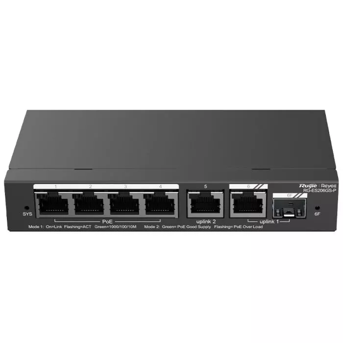 Reyee 5 Port Gigabit with 4 PoE 54W Smart Managed Switch | RG-ES205GC-P