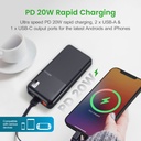 PB155 Dual USB Ultra Slim Fast Charge Power Bank PD20W 10000mAh