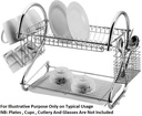 Casey 2 Layer 43cm Stainless Steel Large Dish Rack