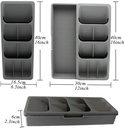 Casey Cutlery 9 Compartments Drawer Organizer Colour Grey