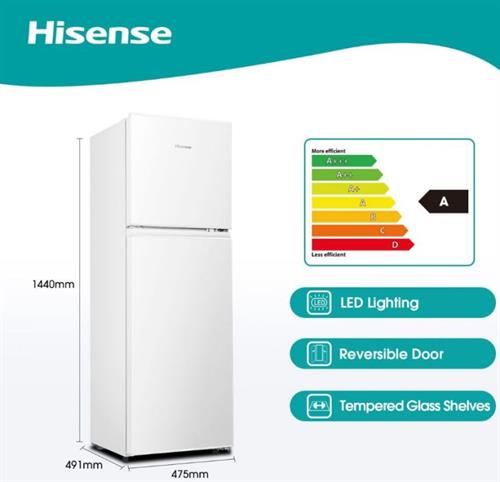 HISENSE 154L FRIDGE TOP FREEZER WHITE
