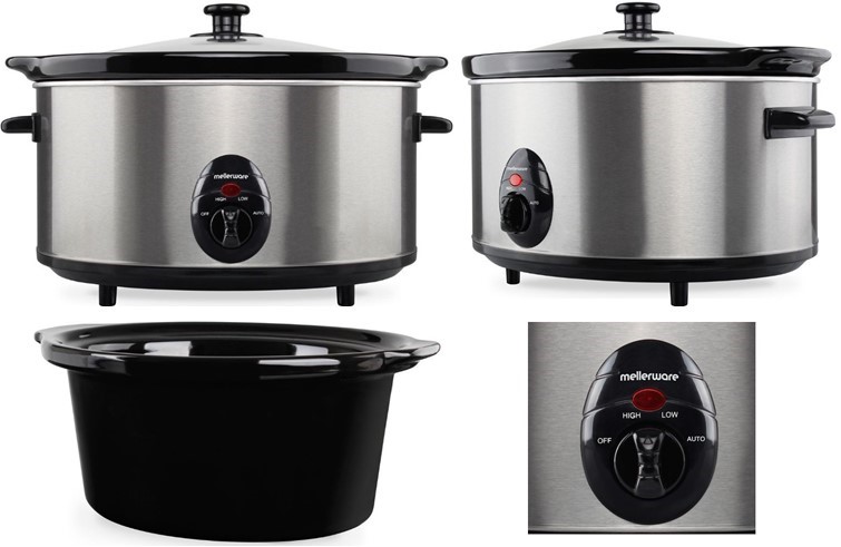 Mellerware Slow Cooker Stainless Steel Brushed 6.5L 320W | 27560A