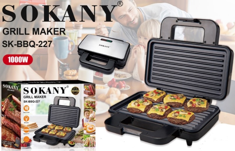 Sokany Multifunctional Grill Maker- Non-Stick | CSY-SK-BBQ-227