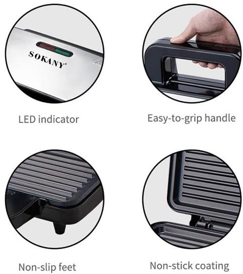 Sokany Multifunctional Grill Maker- Non-Stick | CSY-SK-BBQ-227