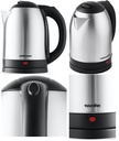 Mellerware Kettle Dual Wall 360 Degree Cordless Stainless Steel Black | 22330BK