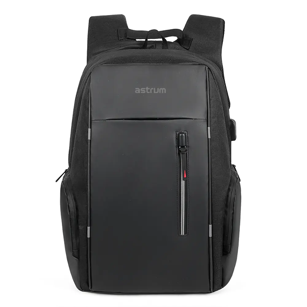 LB210 15″ PU + Nylon Laptop Backpack with USB – Grey